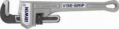 Irwin - 12" Aluminum Straight Pipe Wrench - 2" Pipe Capacity - Americas Industrial Supply