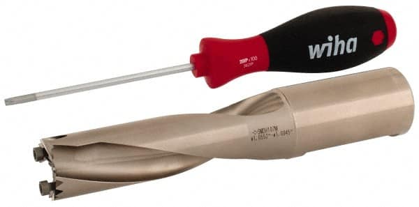 Sumitomo - 26.81 to 27.8mm Diam, 3xD, 3.701" Max Depth, 1-1/4" Shank Diam, 4.517" Flute, 6.89" OAL, Replaceable Tip Drill - Series SMD - Americas Industrial Supply