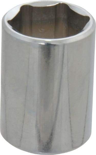 Proto - 1/2" Drive, Standard Hand Socket - 6 Points, 1-1/2" OAL, Chrome Finish - Americas Industrial Supply