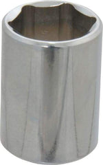 Proto - 1/2" Drive, Standard Hand Socket - 6 Points, 1-1/2" OAL, Chrome Finish - Americas Industrial Supply