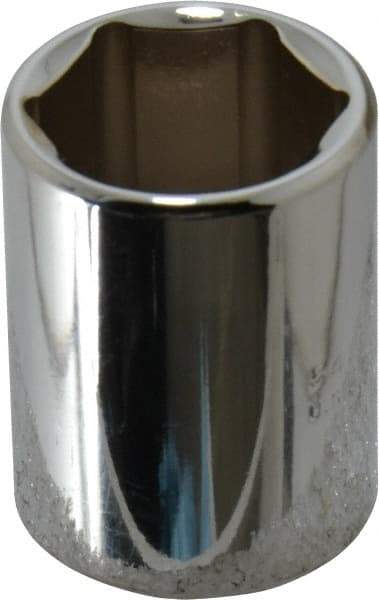 Proto - 1/2" Drive, Standard Hand Socket - 6 Points, 1-1/2" OAL, Chrome Finish - Americas Industrial Supply