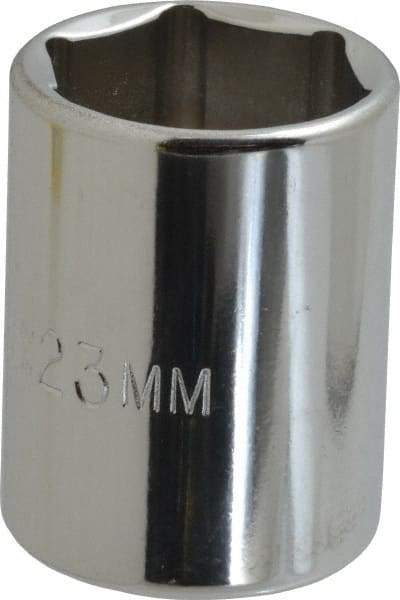 Proto - 1/2" Drive, Standard Hand Socket - 6 Points, 1-1/2" OAL, Chrome Finish - Americas Industrial Supply