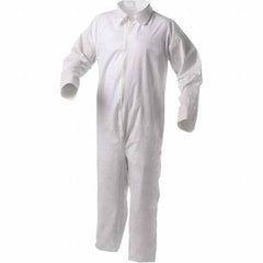 KleenGuard - Size 4XL Film Laminate General Purpose Coveralls - White, Zipper Closure, Open Cuffs, Open Ankles, Serged Seams - Americas Industrial Supply