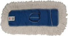 Rubbermaid - 24" Long x 5" Wide Cotton/Synthetic Dust Mop Head - Envelope Connection, Blue, Cut-End Head, Launderable - Americas Industrial Supply
