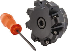 Kennametal - 3" Cut Diam, 1" Arbor Hole, 3.23mm Max Depth of Cut, 45° Indexable Chamfer & Angle Face Mill - 8 Inserts, HNGJ 0604... Insert, Right Hand Cut, 8 Flutes, Through Coolant, Series Dodeka Mini - Americas Industrial Supply