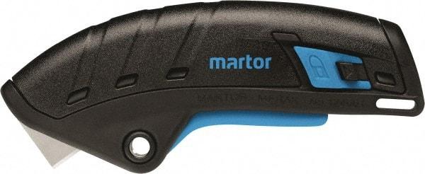 Martor USA - Retractable Utility Knife - Black & Blue Handle - Americas Industrial Supply