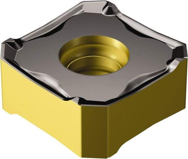 Sandvik Coromant - 345R1305 PM Grade 530 Carbide Milling Insert - Uncoated, 5.56mm Thick, 13mm Inscribed Circle, 0.8mm Corner Radius - Americas Industrial Supply