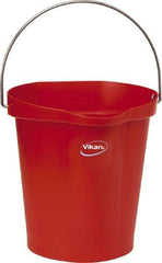 Vikan - 3 Gal, Polypropylene Round Red Single Pail with Pour Spout - Handle Included - Americas Industrial Supply