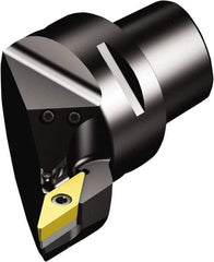 Sandvik Coromant - Left Hand Cut, Size C8, VBMT 332 Insert Compatiblity, Modular Turning & Profiling Cutting Unit Head - 55mm Ctr to Cutting Edge, 80mm Head Length, Through Coolant, Series CoroTurn 107 - Americas Industrial Supply
