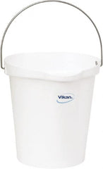 Vikan - 3 Gal, Polypropylene Round White Single Pail with Pour Spout - Handle Included - Americas Industrial Supply