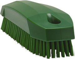 Vikan - 0.7" Bristle Length, Polyester Scrub Brush - 1-1/2" Wide Head, 4-1/2" OAL, Green, Polypropylene Block - Americas Industrial Supply
