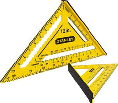Stanley - 12" Blade Length x 12" Base Length, ABS Plastic Rafter Square - 1/8" Graduation, 10.2" Base Width - Americas Industrial Supply