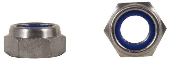 Value Collection - 1/2-13 UNC 18-8 Heavy Hex Lock Nut with Nylon Insert - 7/8" Width Across Flats, 17/32" High, Uncoated - Americas Industrial Supply