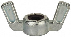 Value Collection - #10-24 UNC, Zinc Plated, Zinc Alloy Nylon-Insert Locking Wing Nut - Grade 2, 1.031" Wing Span, 1/2" Wing Span - Americas Industrial Supply