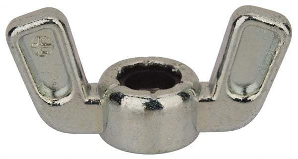 Value Collection - 5/16-24 UNF, Zinc Plated, Zinc Alloy Nylon-Insert Locking Wing Nut - Grade 2, 1-1/2" Wing Span, 0.718" Wing Span - Americas Industrial Supply