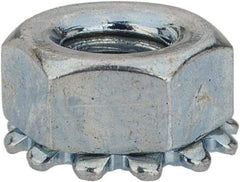 Value Collection - M4x0.7, Zinc Plated, Steel Hex Nut with External Tooth Washer - 8.2mm Washer Diam, 7mm Width Across Flats - Americas Industrial Supply