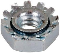 Value Collection - M6x1, Zinc Plated, Steel Hex Nut with External Tooth Washer - 11.5mm Washer Diam, 10mm Width Across Flats - Americas Industrial Supply