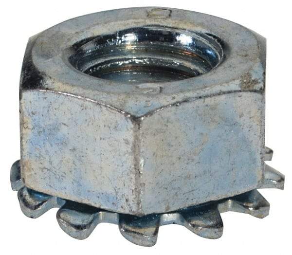 Value Collection - M8x1.25, Zinc Plated, Steel Hex Nut with External Tooth Washer - 15mm Washer Diam, 13mm Width Across Flats - Americas Industrial Supply