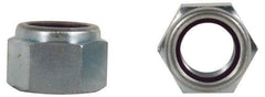 Value Collection - 1-8 UNC Grade B Hex Lock Nut with Nylon Insert - 1-7/16" Width Across Flats, 1-3/64" High, Zinc-Plated Finish - Americas Industrial Supply