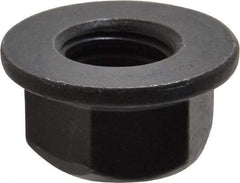 Value Collection - 1/2-13 UNC Grade G Hex Flange Lock Nut with Distorted Thread - 3/4" Width Across Flats, 27/64" High, Phosphate & Oil Finish - Americas Industrial Supply