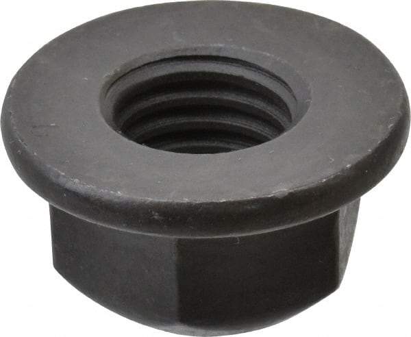 Value Collection - 5/8-11 UNC Grade G Hex Flange Lock Nut with Distorted Thread - 15/16" Width Across Flats, 11/16" High, Phosphate & Oil Finish - Americas Industrial Supply