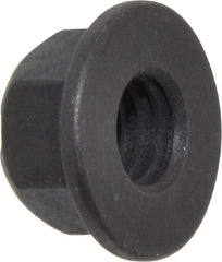 Value Collection - 3/8-16 UNC Grade G Hex Flange Lock Nut with Distorted Thread - 9/16" Width Across Flats, 27/64" High, Phosphate & Oil Finish - Americas Industrial Supply