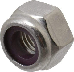 Value Collection - 1/4-28 UNF 18-8 Hex Lock Nut with Nylon Insert - 7/16" Width Across Flats, 5/16" High - Americas Industrial Supply