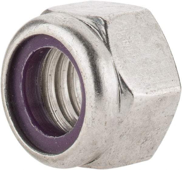 Value Collection - 7/16-14 UNC 18-8 Hex Lock Nut with Nylon Insert - 5/8" Width Across Flats, 29/64" High - Americas Industrial Supply