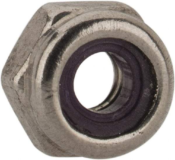 Value Collection - #5-40 UNC 18-8 Hex Lock Nut with Nylon Insert - 1/4" Width Across Flats, Uncoated - Americas Industrial Supply