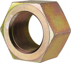 Value Collection - 1-3/4 - 12 UN Steel Right Hand Hex Nut - 2-3/4" Across Flats, 1-1/2" High, Zinc Yellow Dichromate Finish - Americas Industrial Supply