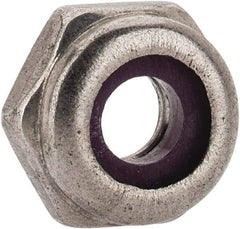 Value Collection - #10-24 UNC 18-8 Hex Lock Nut with Nylon Insert - 3/8" Width Across Flats, 3/16" High, Uncoated - Americas Industrial Supply