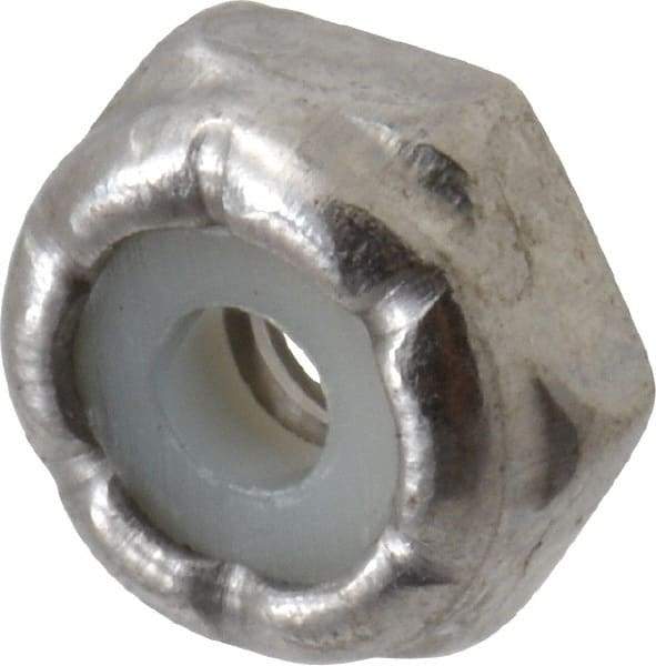 Value Collection - #4-40 UNC 18-8 Hex Lock Nut with Nylon Insert - 1/4" Width Across Flats, 1/8" High - Americas Industrial Supply