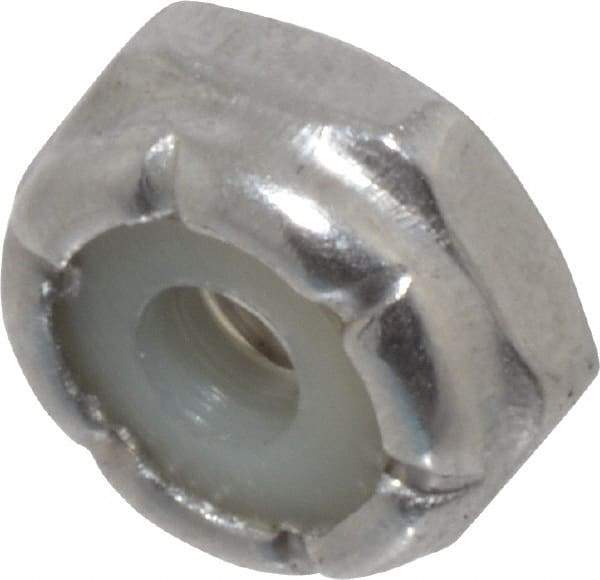 Value Collection - #6-32 UNC 18-8 Hex Lock Nut with Nylon Insert - 5/16" Width Across Flats, 9/64" High - Americas Industrial Supply