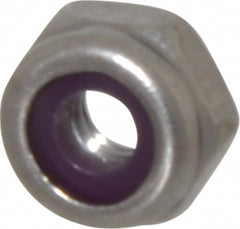 Value Collection - #8-32 UNC 18-8 Hex Lock Nut with Nylon Insert - 11/32" Width Across Flats, 3/16" High, Uncoated - Americas Industrial Supply