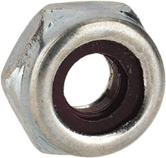 Value Collection - #5-40 UNC Grade 2 Hex Lock Nut with Nylon Insert - 1/4" Width Across Flats, 1/8" High, Zinc-Plated Finish - Americas Industrial Supply