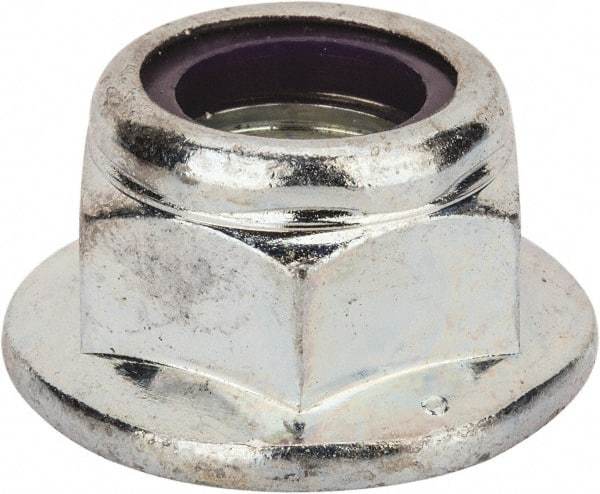 Value Collection - 3/4-10 UNC Grade 2 Hex Flange Lock Nut with Nylon Insert - 1-1/8" Width Across Flats, 13/16" High, Zinc-Plated Finish - Americas Industrial Supply