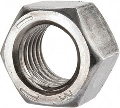 Value Collection - 1-8 UNC Steel Right Hand Hex Nut - 1-1/2" Across Flats, 55/64" High, Uncoated - Americas Industrial Supply