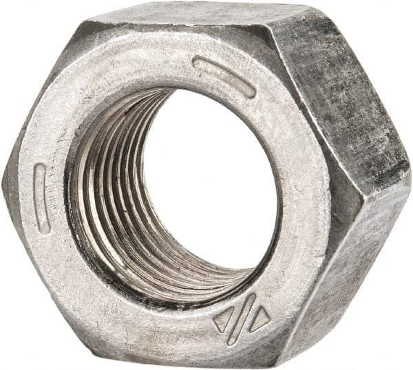 Value Collection - 9/16-18 UNF Steel Right Hand Hex Nut - 7/8" Across Flats, 0.496" High, Uncoated - Americas Industrial Supply