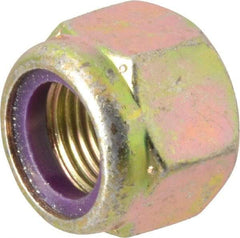 Value Collection - 5/8-18 UNF Grade 8 Hex Lock Nut with Nylon Insert - 15/16" Width Across Flats, 3/4" High, Zinc Yellow Dichromate Finish - Americas Industrial Supply