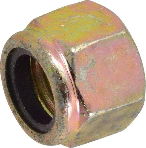 Value Collection - 3/4-10 UNC Grade 8 Hex Lock Nut with Nylon Insert - 1-1/16" Width Across Flats, 7/8" High, Zinc Yellow Dichromate Finish - Americas Industrial Supply