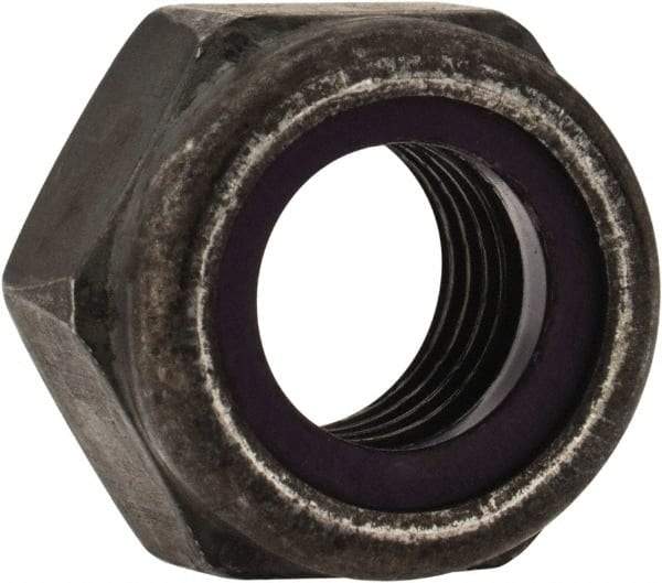 Value Collection - 5/16-24 UNF Grade 8 Hex Lock Nut with Nylon Insert - 1/2" Width Across Flats, 11/32" High, Uncoated - Americas Industrial Supply