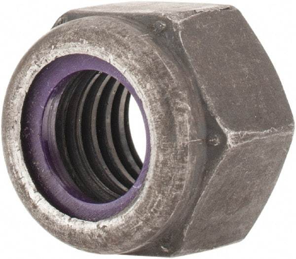 Value Collection - 1/2-13 UNC Grade 8 Hex Lock Nut with Nylon Insert - 3/4" Width Across Flats, 19/32" High, Uncoated - Americas Industrial Supply