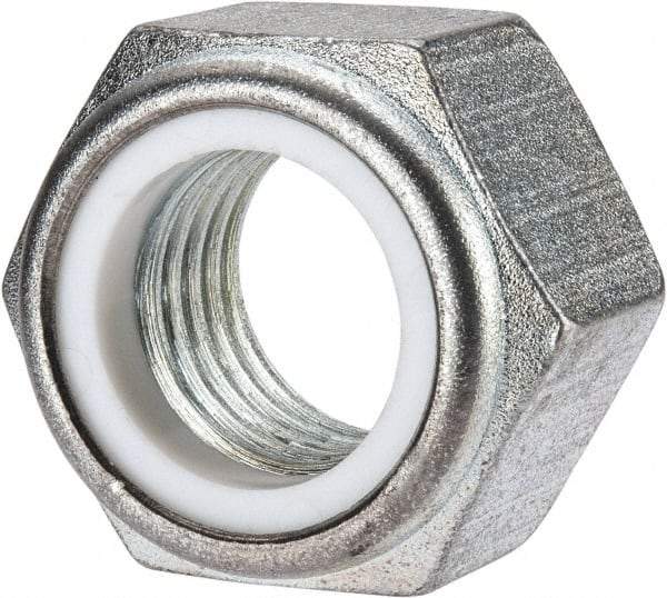 Value Collection - M30x3.50 Metric Coarse Grade 10 Hex Lock Nut with Nylon Insert - 30mm High, Zinc-Plated Finish - Americas Industrial Supply