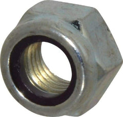 Value Collection - M12x1.50 Metric Fine Grade 8 Hex Lock Nut with Nylon Insert - 12mm High, Zinc-Plated Finish - Americas Industrial Supply