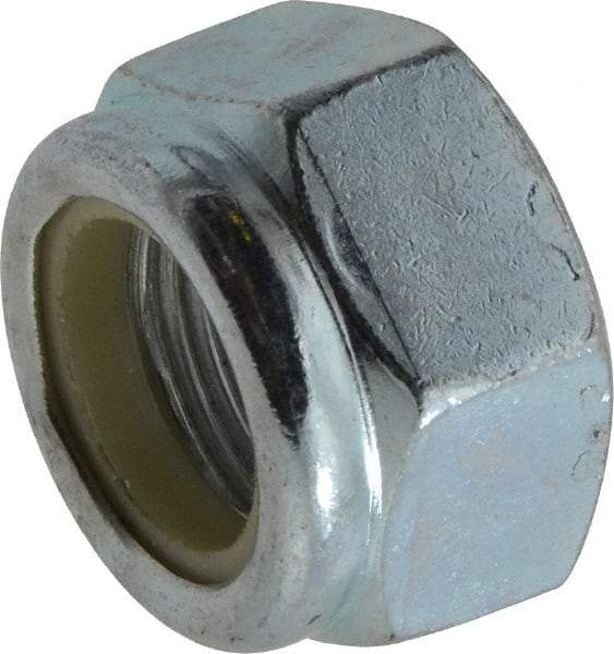 Value Collection - M20x1.50 Metric Fine Grade 8 Hex Lock Nut with Nylon Insert - 20mm High, Zinc-Plated Finish - Americas Industrial Supply