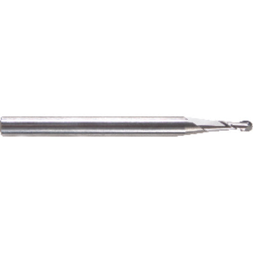 ‎0.12″ Dia. × 1/8″ Shank × 0.18″ DOC × 1-1/2″ OAL, Carbide 2 Flute, 30° Helix, Ballnose End Mill Series/List #5915 - Exact Industrial Supply