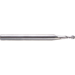 ‎0.12″ Dia. × 1/8″ Shank × 0.18″ DOC × 1-1/2″ OAL, Carbide 2 Flute, 30° Helix, Ballnose End Mill Series/List #5915 - Exact Industrial Supply