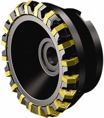 Sandvik Coromant - 100mm Cut Diam, 32mm Arbor Hole, 6mm Max Depth of Cut, 60° Indexable Chamfer & Angle Face Mill - 10 Inserts, HNEF 090508 Insert, Right Hand Cut, Through Coolant, Series CoroMill S-60 - Americas Industrial Supply