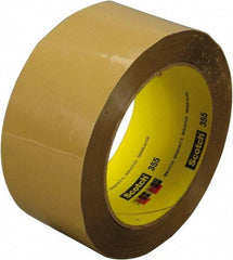 3M - 72mm x 50m Tan Rubber Adhesive Sealing Tape - Polyester Film Backing, 3.4 mil Thick, 67 Lb Tensile Strength, Series 355 - Americas Industrial Supply