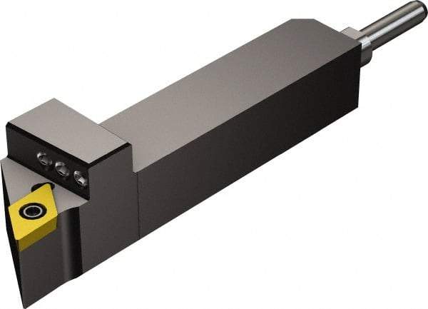 Sandvik Coromant - QS-SDJCR, Right Hand Cut, -3° Lead Angle, 5/8" Shank Height x 5/8" Shank Width, Neutral Rake Indexable Turning Toolholder - 70mm OAL, DCMT 32.52 Insert Compatibility, Series CoroTurn 107 - Americas Industrial Supply